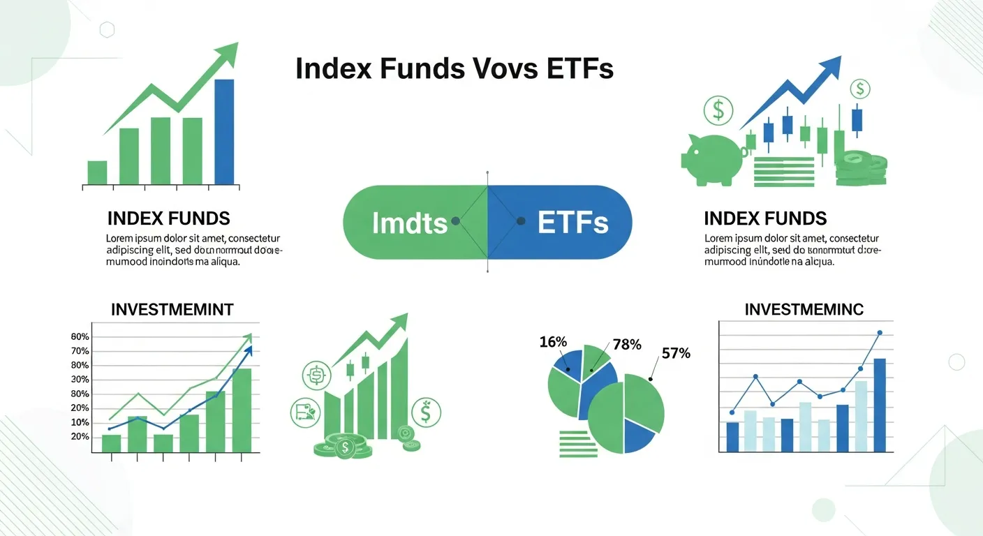 Index funds and ETFs comparison chart showing investment growth